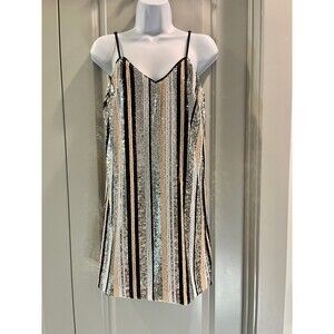 LUCY PARIS Sequin Mini Dress, Sz S, Adjustable Straps
